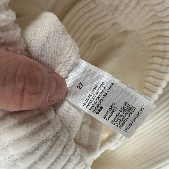 Amuse Society Winter White Wide Corduroy Back Pocket Ankle Flare Pants 27 - Picture 9 of 14